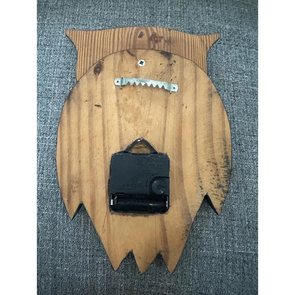 Vintage Wooden Owl Wall Clock